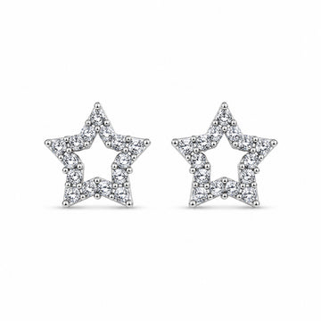 Open Star Stud Earrings – 925 Silver