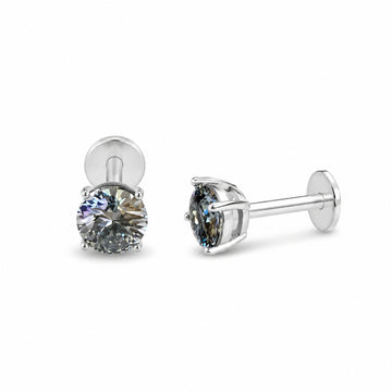 RUAAB Flatback Studs — 5mm Moissanite | 925 Silver