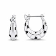 Monochrome Flux hoop earrings in 925 silver