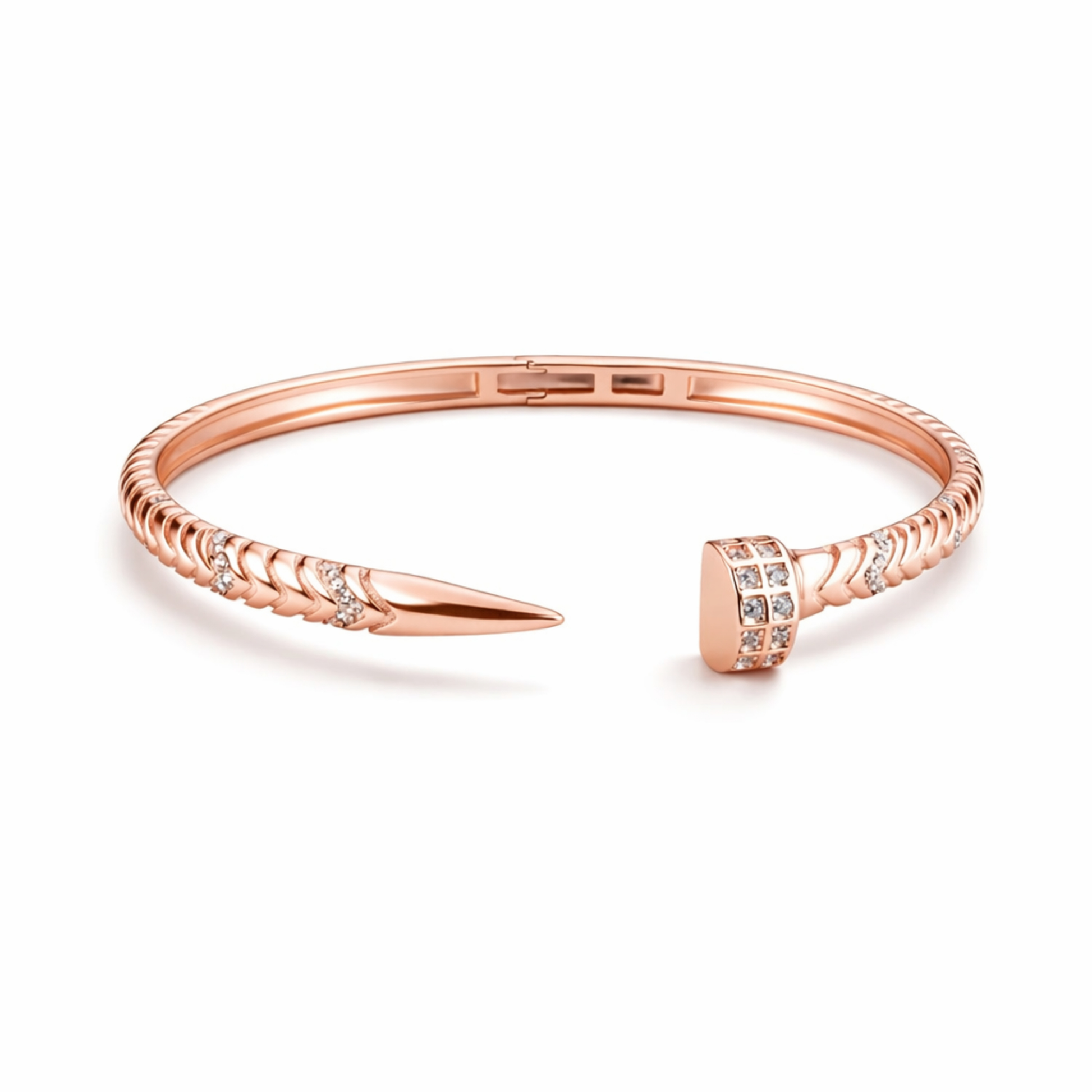 Dual Edge nail bracelet in 925 silver