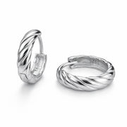 RUAAB Cable Twist 925 sterling silver huggie hoop earrings (bali), unisex
