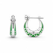 Emerald Crest hoop earrings in 925 silver