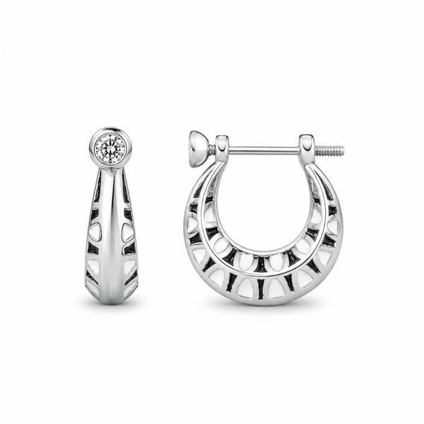 Arctic Void Hoop Earrings – 925 Silver