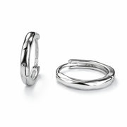 RUAAB Fine Plain slim 925 sterling silver huggie hoop earrings (bali), unisex