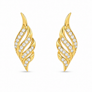 RUAAB Seraph Wing gold-finish 925 silver angel wing ear cuff with pavé CZ