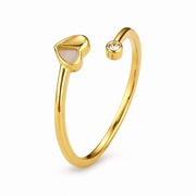 RUAAB Heart adjustable ring in 925 sterling silver with CZ