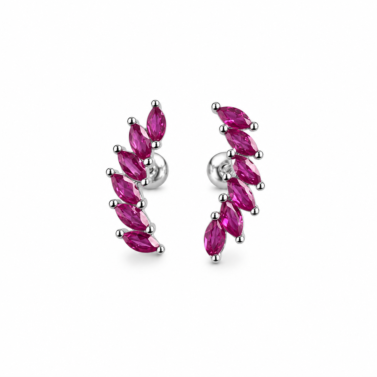 RUAAB Pink marquise CZ 925 sterling silver stud earrings for women