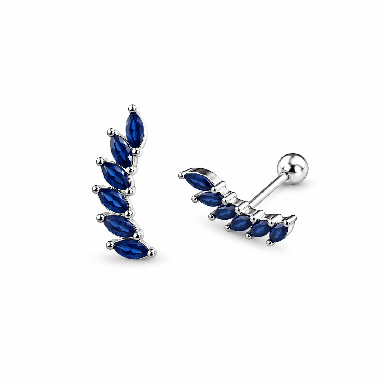 RUAAB Blue marquise CZ 925 sterling silver stud earrings for women