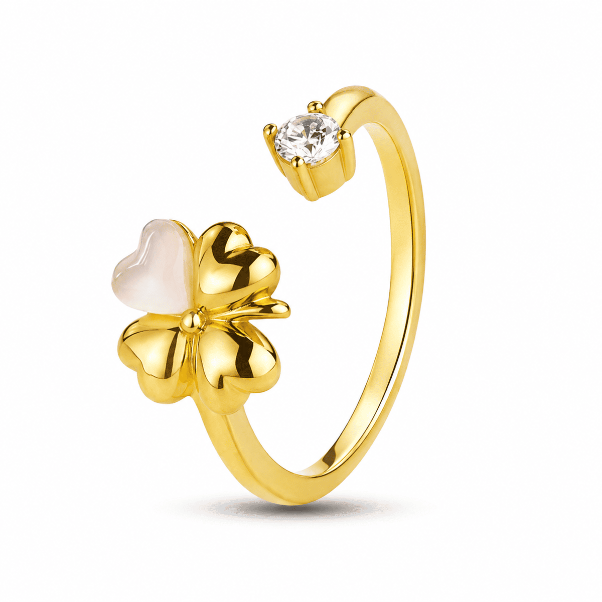 Clover Adjustable Ring – 925 Silver