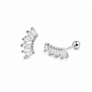 RUAAB Baguette Fan CZ 925 sterling silver stud earrings for women