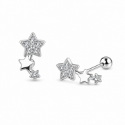 RUAAB Shooting Star CZ 925 sterling silver stud earrings for women