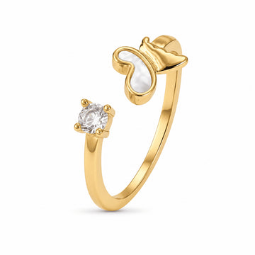 Butterfly Wing Adjustable Ring – 925 Silver