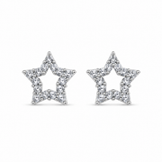 RUAAB Open Star CZ 925 sterling silver stud earrings for women