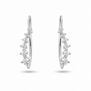 RUAAB Celeste Wave 925 silver curved ear climber with scattered CZ