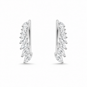 RUAAB Feather Marquise 925 silver ear climber with angled marquise CZ