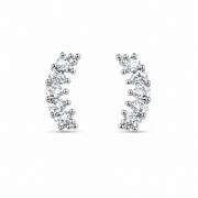 RUAAB Curved Sparkle CZ 925 sterling silver stud earrings for women