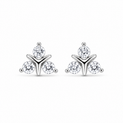 RUAAB Trio Cluster three-stone CZ 925 sterling silver stud earrings for women