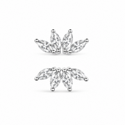 RUAAB Petite Marquise Fan CZ 925 sterling silver stud earrings for women