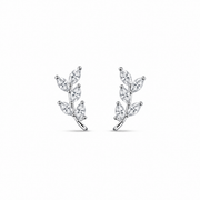 RUAAB Olive Leaf CZ 925 sterling silver stud earrings for women