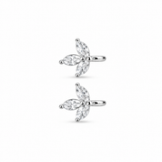 RUAAB Marquise Petal CZ 925 sterling silver flower stud earrings for women