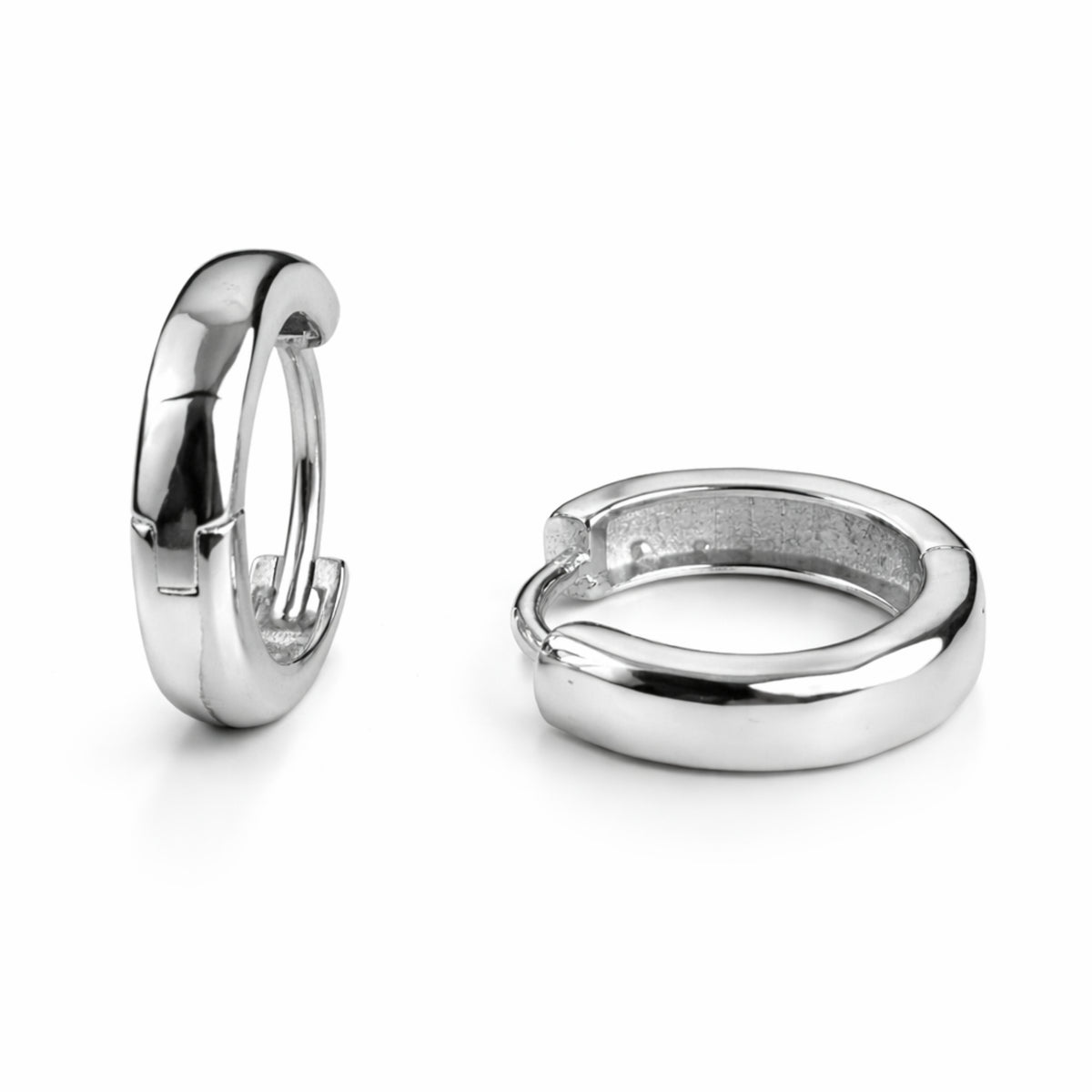 Classic Round Huggie Hoops – 925 Silver