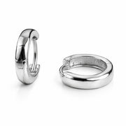 RUAAB Classic Round plain 925 sterling silver huggie hoop earrings (bali), unisex
