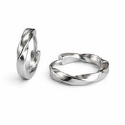 RUAAB Twist Ribbon 925 sterling silver huggie hoop earrings (bali), unisex