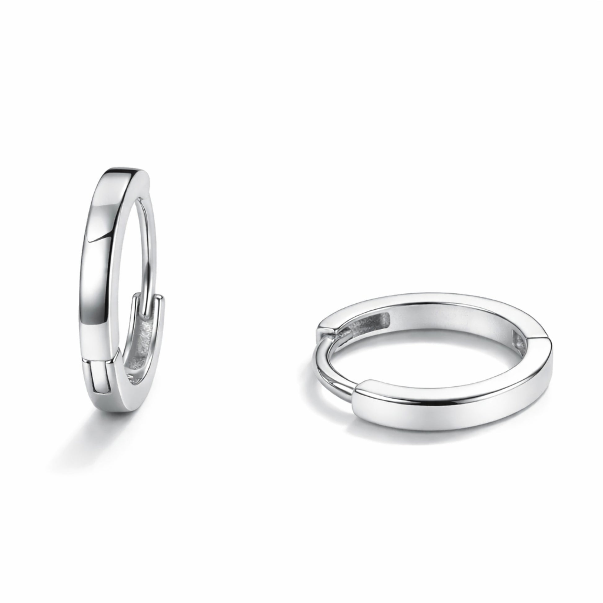 RUAAB Minimal Plain 925 sterling silver huggie hoop earrings (bali), unisex