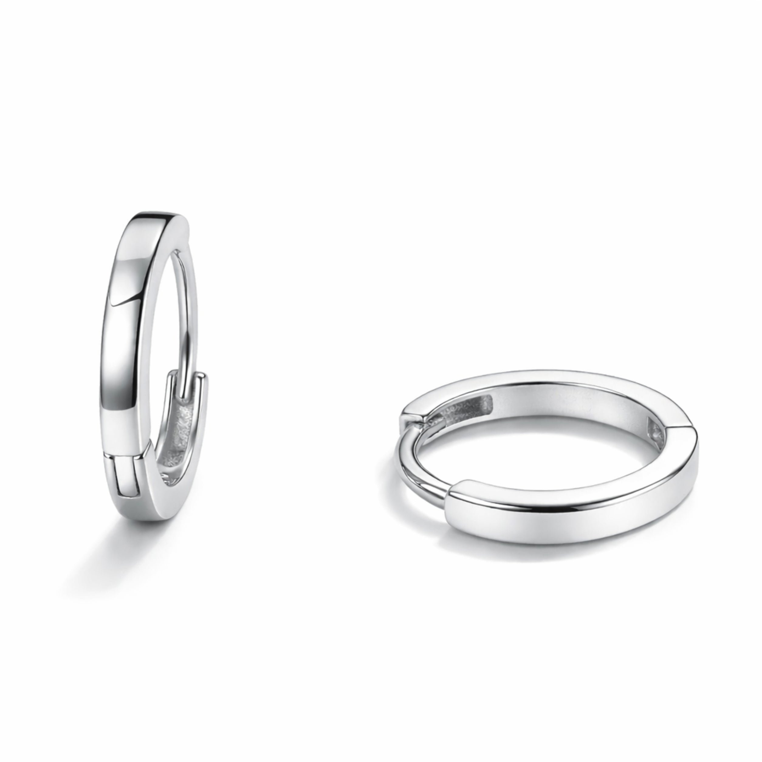 RUAAB Minimal Plain 925 sterling silver huggie hoop earrings (bali), unisex