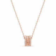 RUAAB triple ring pendant in rose gold finish 925 sterling silver with pavé CZ