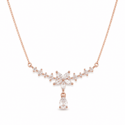 RUAAB marquise crown drop pendant in rose gold finish 925 sterling silver with CZ