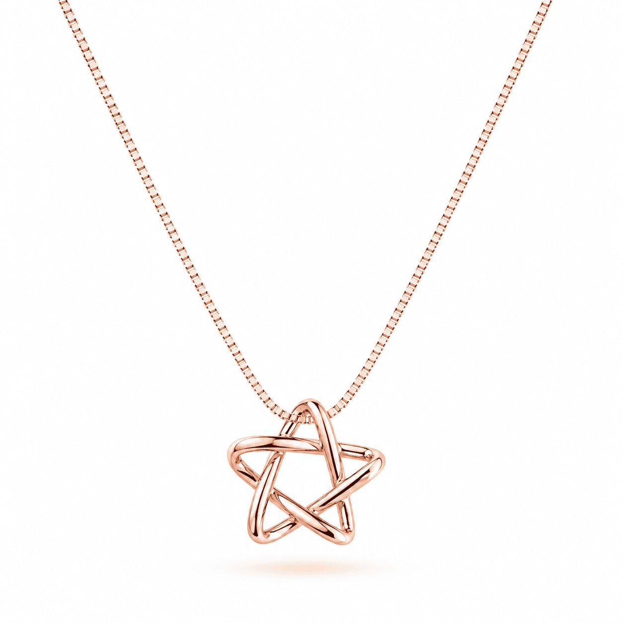 RUAAB open star pendant in rose gold finish 925 sterling silver with CZ