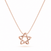 RUAAB open star pendant in rose gold finish 925 sterling silver with CZ