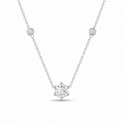 RUAAB solitaire station necklace in 925 sterling silver with CZ