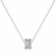 RUAAB triple ring pendant in 925 sterling silver with pavé CZ