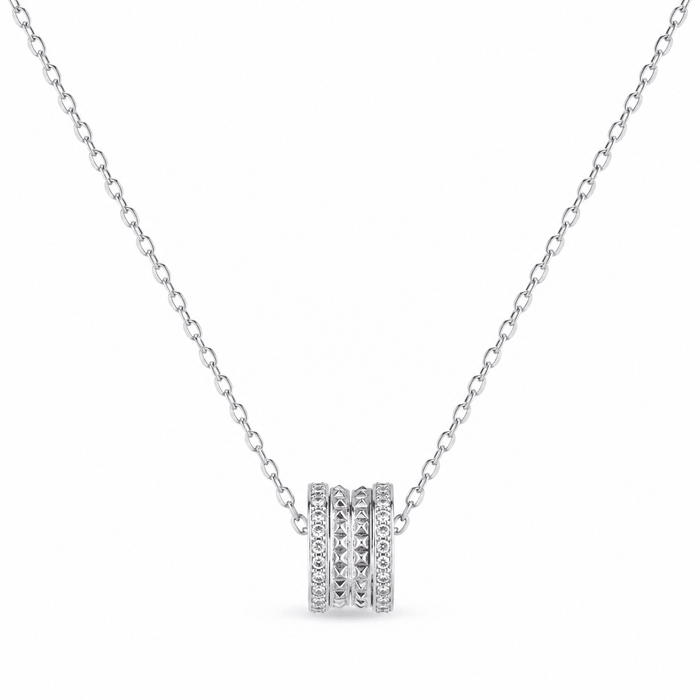 RUAAB triple ring pendant in 925 sterling silver with pavé CZ