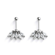 Marquise Crown Helix Piercing in 925 sterling silver with CZ stones