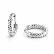 RUAAB Rope Twist 925 sterling silver huggie hoop earrings (bali), unisex