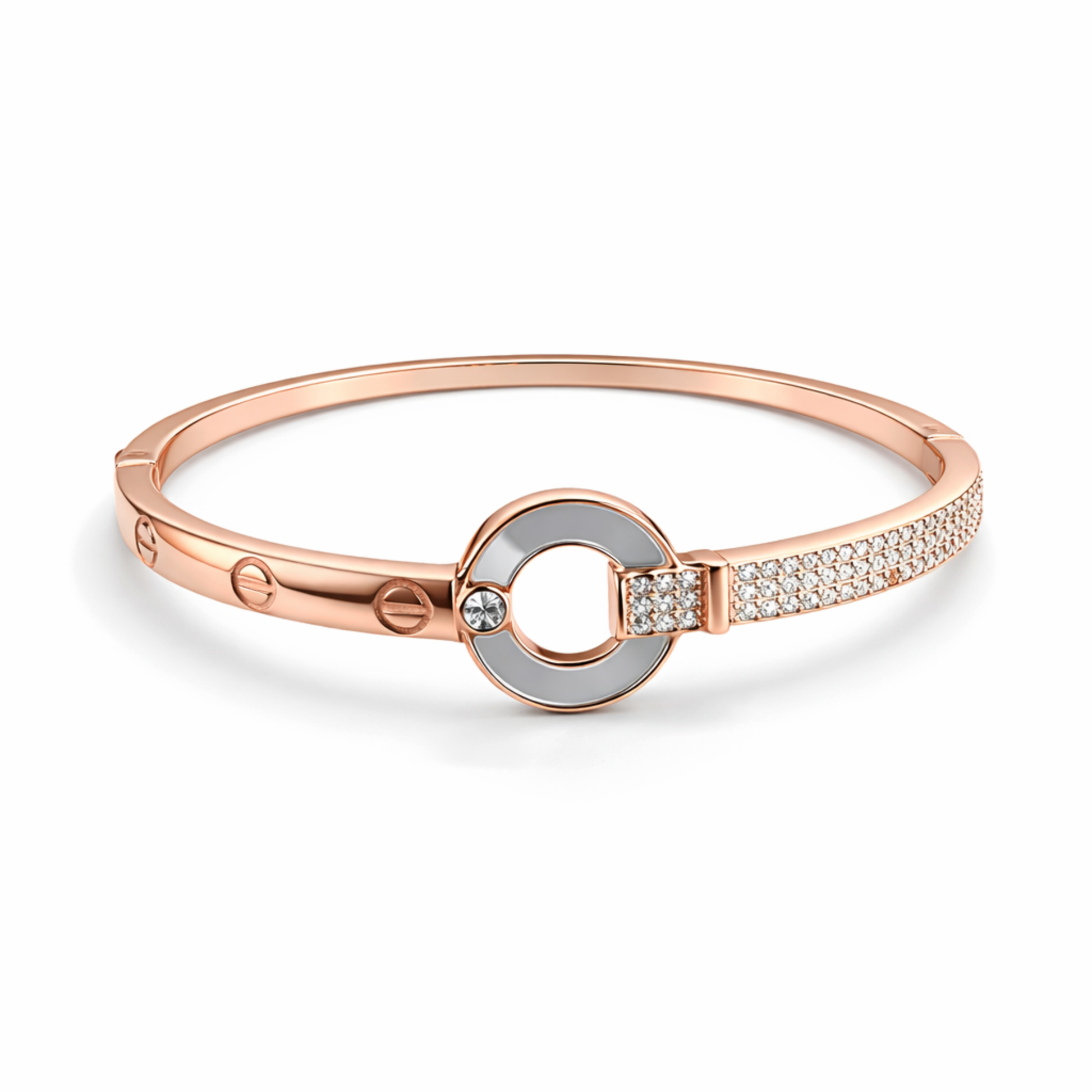 Orbit Luxe kada in 925 silver, rose gold finish