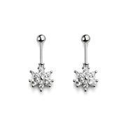 Marquise Petal Helix Piercing in 925 sterling silver with CZ stones