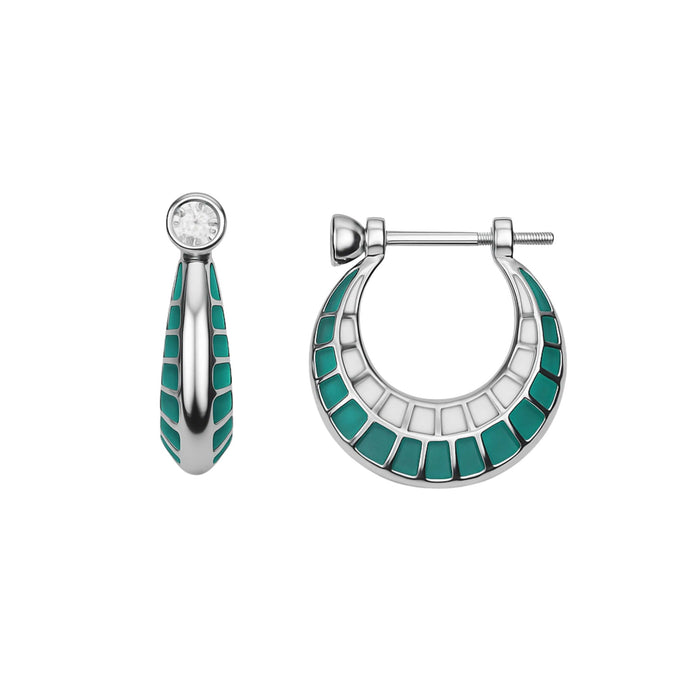 Aqua Circuit hoop earrings in 925 silver
