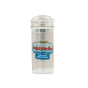 Rajnigandha Silver Dabbi in 925 sterling silver with domed lid closed and Rajnigandha emblem on a textured silver body