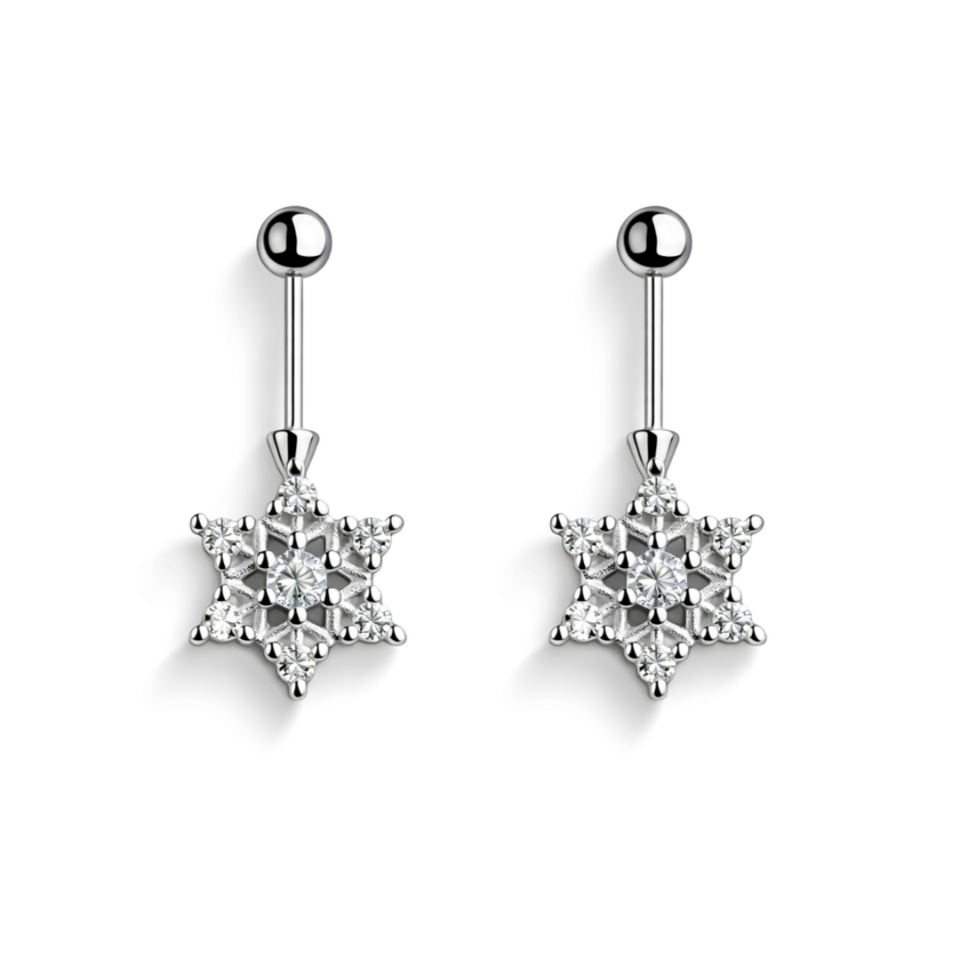 Snowflake Helix Piercing Stud