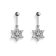 Snowflake helix piercing stud in 925 silver