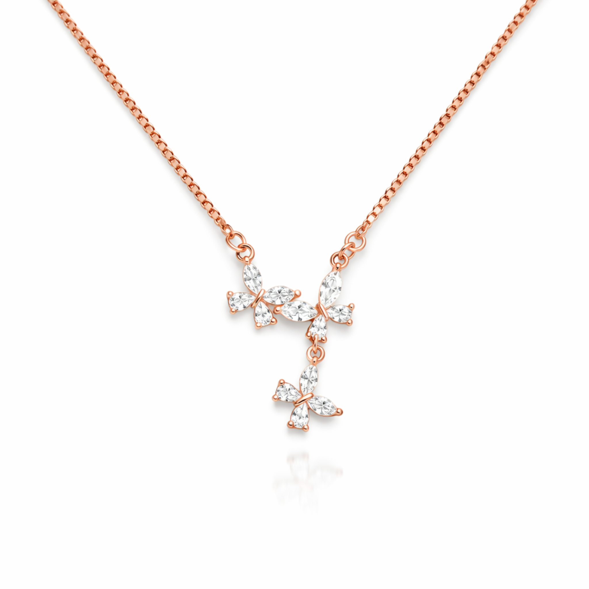 Butterfly Drop Necklace – 925 Silver