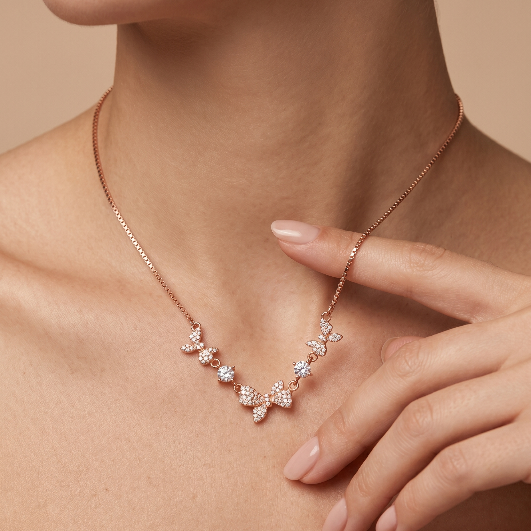Butterfly Charm Necklace – 925 Silver