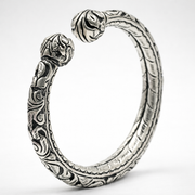 Classic Rajwadi engraved kada in 925 silver, Ruaab Exclusive
