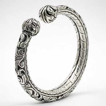 Classic Rajwadi Engraved Kada – Ruaab Exclusive 925 Silver