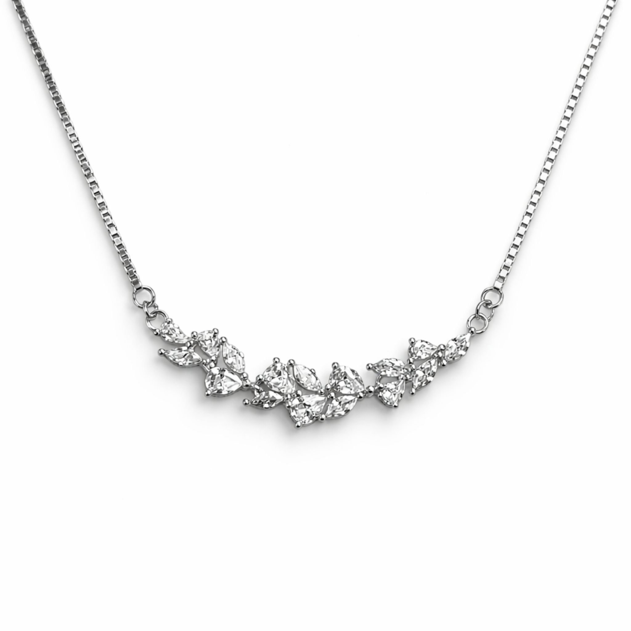 Crystal Leaf Necklace – 925 Silver