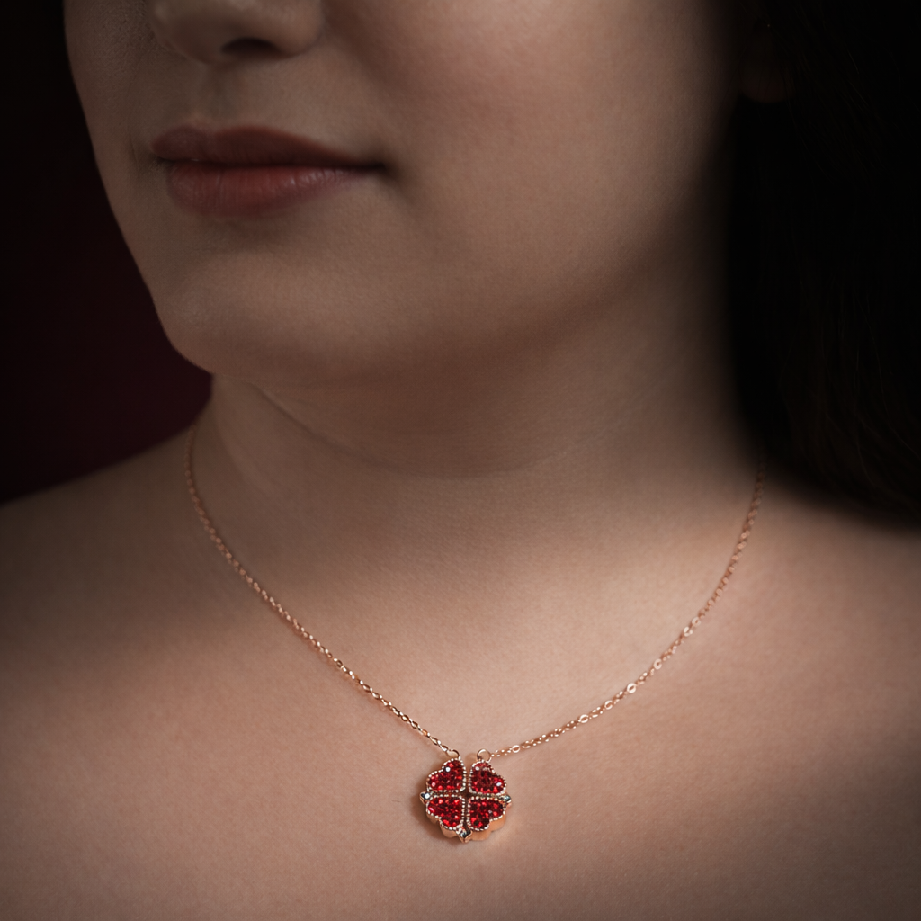 Amora Dual Heart magnetic pendant in 925 silver